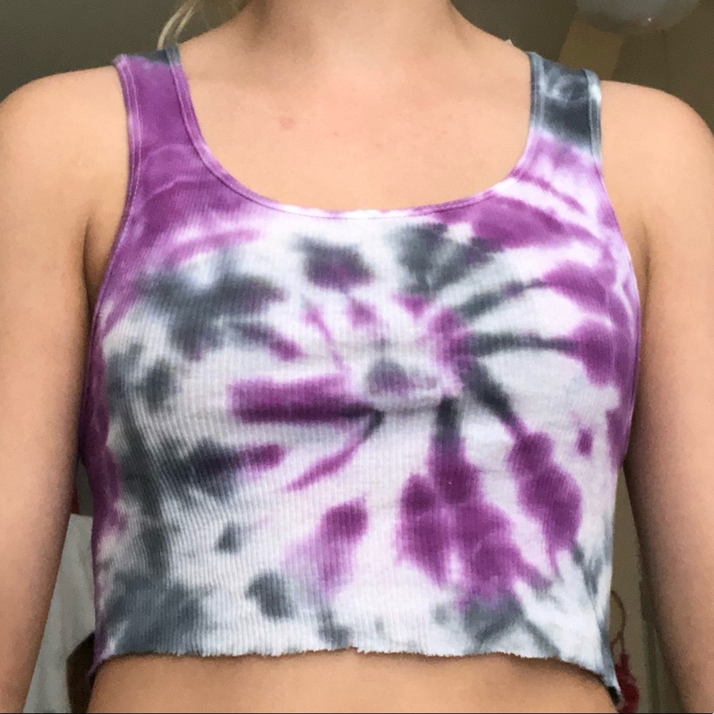 Custom Tie Dye Crop Tank - Picture 2 of 3